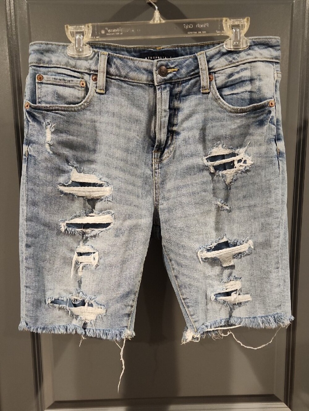 Aeropostale Light Blue Distressed Denim Shorts